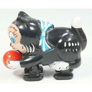 Vintage Disney Figaro Cat Ramp Walker Spinning Ball Marx Toys 1950 Plastic VIDEO